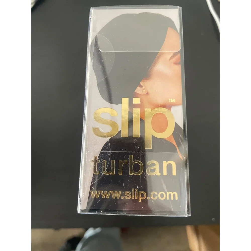 Slip Pure Silk Turban Black  Mulberry Slipsilk Hair Wrap Sleep Cap Night Care